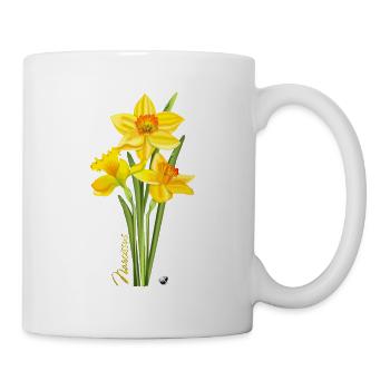 Yellow daffodils illustration - Mug - white - Right