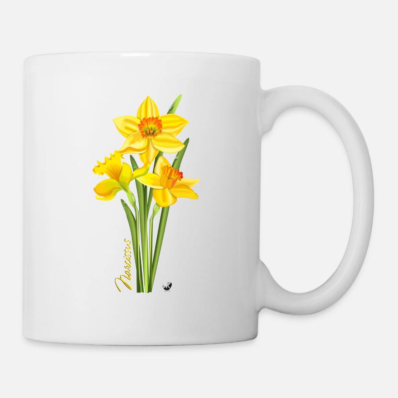 Illustration de jonquilles jaunes - Mug blanc - blanc
