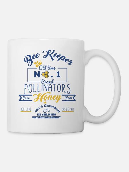 Bee Keepers Pollinators Honey Farmer Bottle Label - Mug blanc - blanc