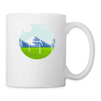 Mountains and wind energy Sustainable energy - Mug - white - Right
