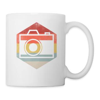 Vintage retro camera photographer shirt - Mug - white - Right