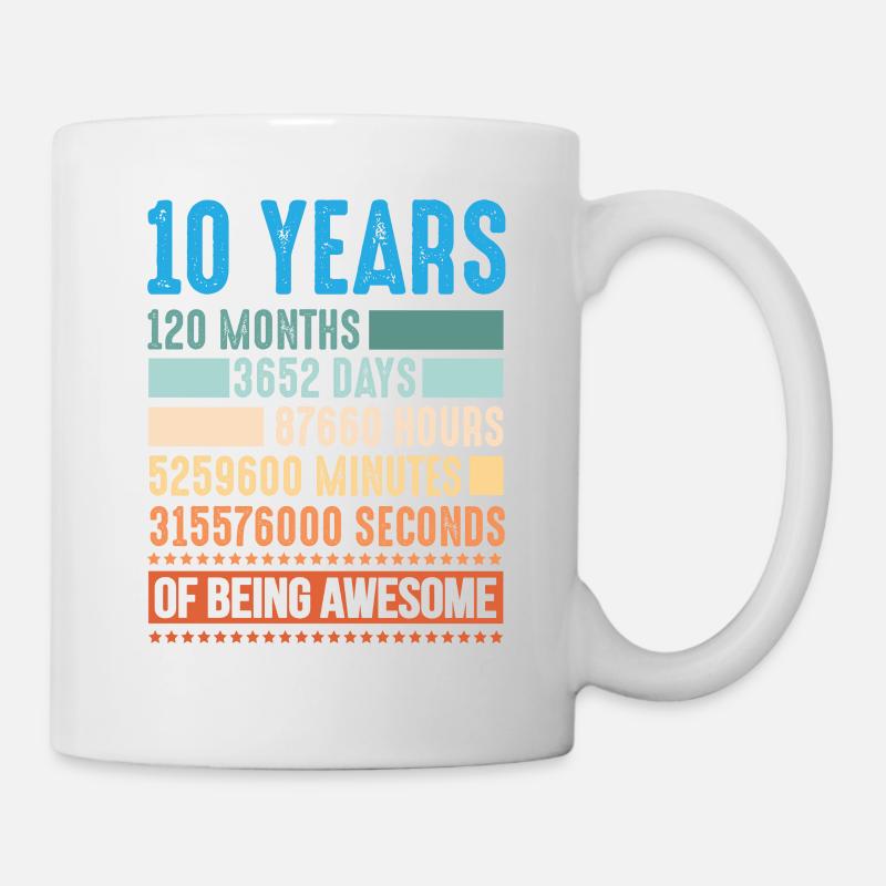 10 years 120 months 10 year old shirt - Mug - white