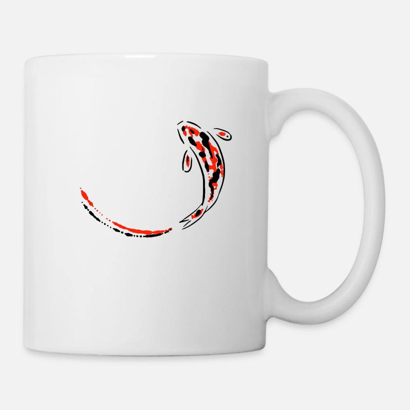 Koi Elegant Logo Asia Japan Fish - Mug - white