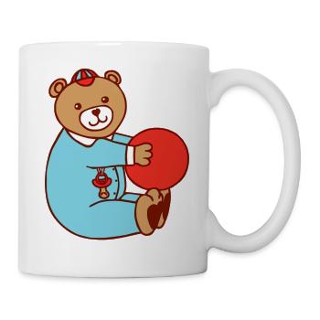 Bear with ball - Mug - white - Right