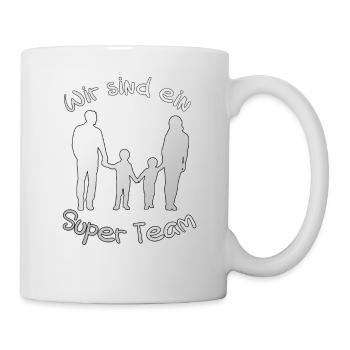 Familien Partnerlook "Wir sind ein Super Team" - Tasse - Weiß - Rechts