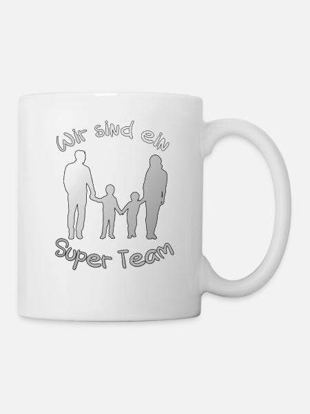 Familien Partnerlook "Wir sind ein Super Team" - Tasse - Weiß