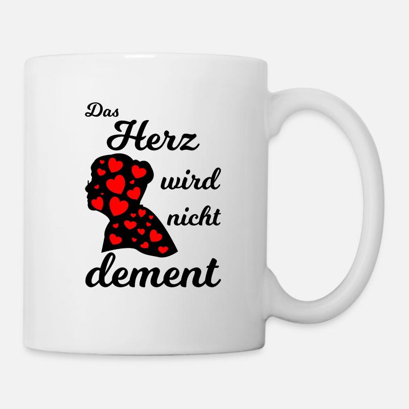 Das Herz wird nicht dement - Pflege Senioren - Tasse - Weiß