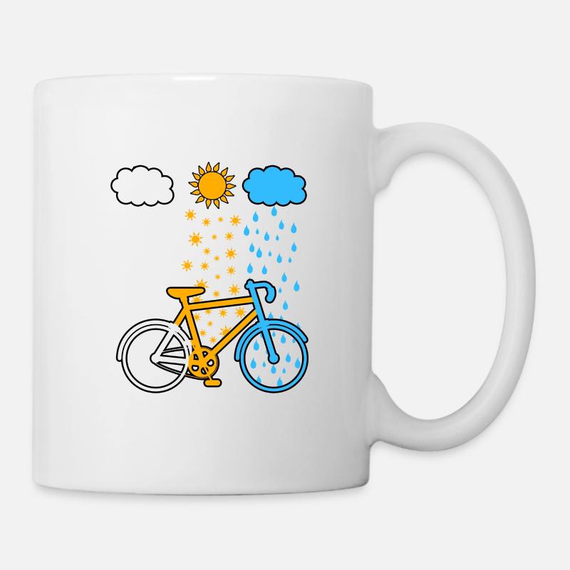 Vélo roue vélo vélo de route vélo de montagne météo - Mug blanc - blanc