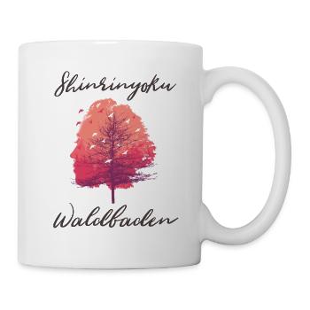 Arbre de baignade de la forêt de Shinrinyoku et forêt avec visage - Mug blanc - blanc - Droite