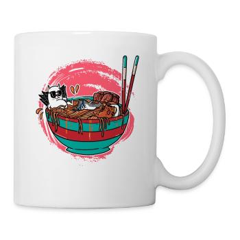 Chats Anime Kawaii Chats Ramen nouilles manga - Mug blanc - blanc - Droite