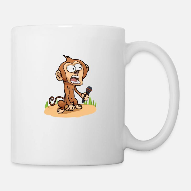 Affe Äffchen Banane Sänger - Tasse - Weiß
