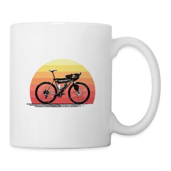 Bikepacking sunset design - Mug - white - Right