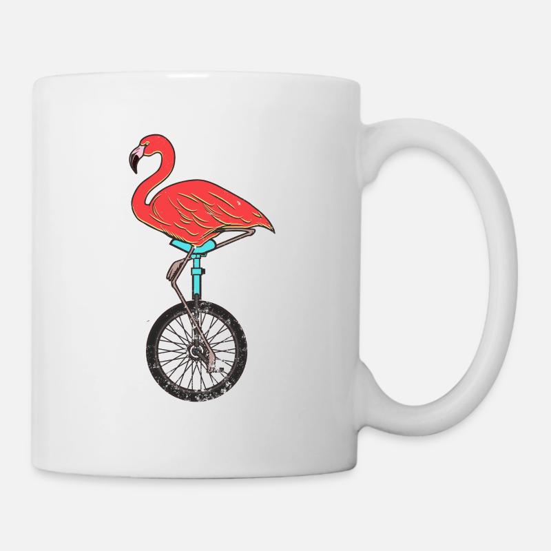 Monocycle, flamant monocycle - Mug blanc - blanc