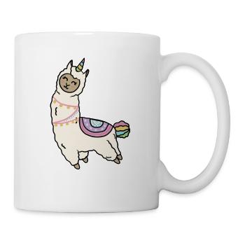 Cute Happy Unicorn Llama Alpaca - Mug - white - Right