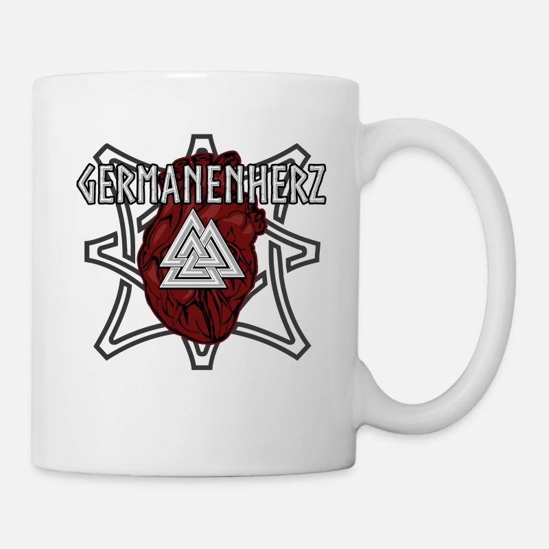 Wikinger Germanen Herz Kelten Nordisch Valknut - Tasse - Weiß