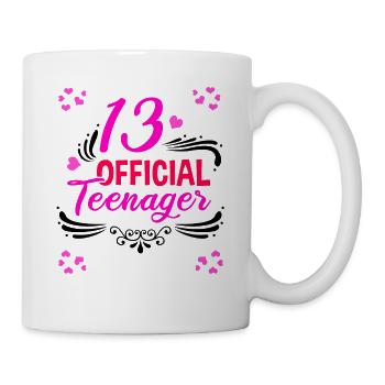 13 Official Teenagers – 13 Years Birthday Girl - Mug - white - Right