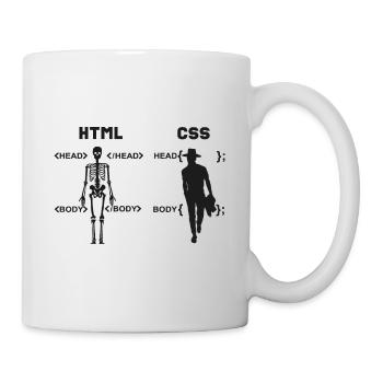 HTML vs CSS Programmiersprache - Tasse - Weiß - Rechts