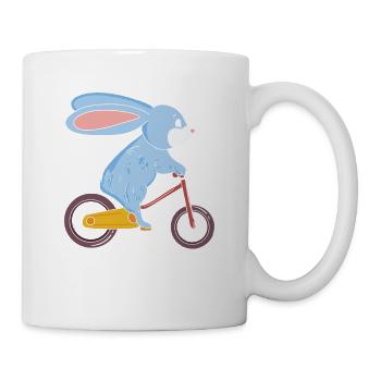 Hase am Fahhrad Ostern Mountain Bike Radfahrer Ge - Tasse - Weiß - Rechts