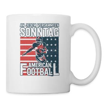 An jedem verdammten Sonntag American Football - Tasse - Weiß - Rechts