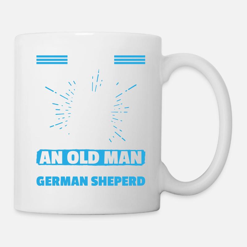 Never Underestimate an old man with german sheperd - Tasse - Weiß