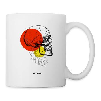 Hell yeah Schädel mit Kreisen Zeichnung - Tasse - Weiß - Rechts