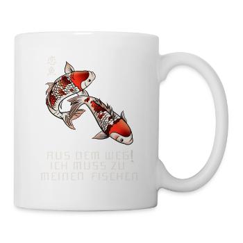 Koi Karpfen Spruch Gartenteich Teich - Tasse - Weiß - Rechts
