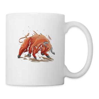 Stier Bulle Sternzeichen Rodeo Ochse Geschenk - Tasse - Weiß - Rechts