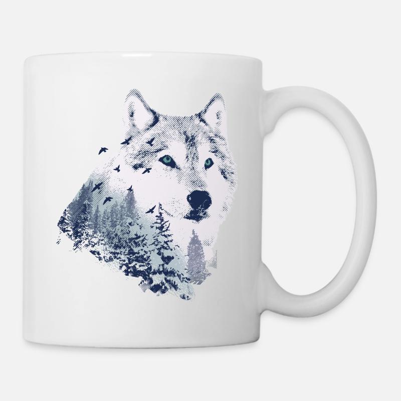Loup - Mug blanc - blanc