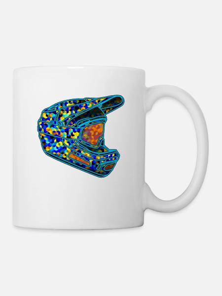 Helm Mountainbike - Tasse - Weiß