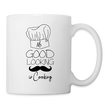 Mr. Good Looking is cooking - Mug - white - Right