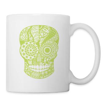 Neon Crâne mortueux - Mug blanc - blanc - Droite