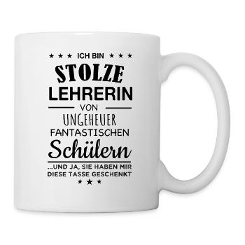 Lehrer Kaffeetasse Geschenkidee Lehrerin Schüler - Tasse - Weiß - Rechts