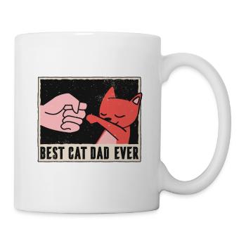 Bester Katzen Papa aller Zeiten bump fists Katze - Tasse - Weiß - Rechts
