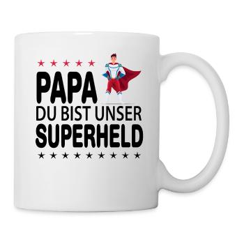 Papa Der Superheld - Tasse - Weiß - Rechts