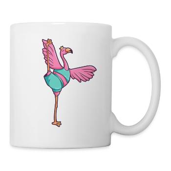 Flamingo Yoga Krone Vogel Meditieren - Tasse - Weiß - Rechts