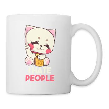 Je déteste les gens chat disant cadeau - Mug blanc - blanc - Droite