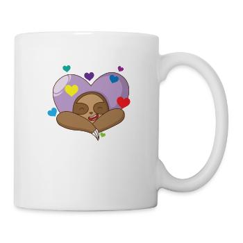 Paresseux amoureux - Mug blanc - blanc - Droite