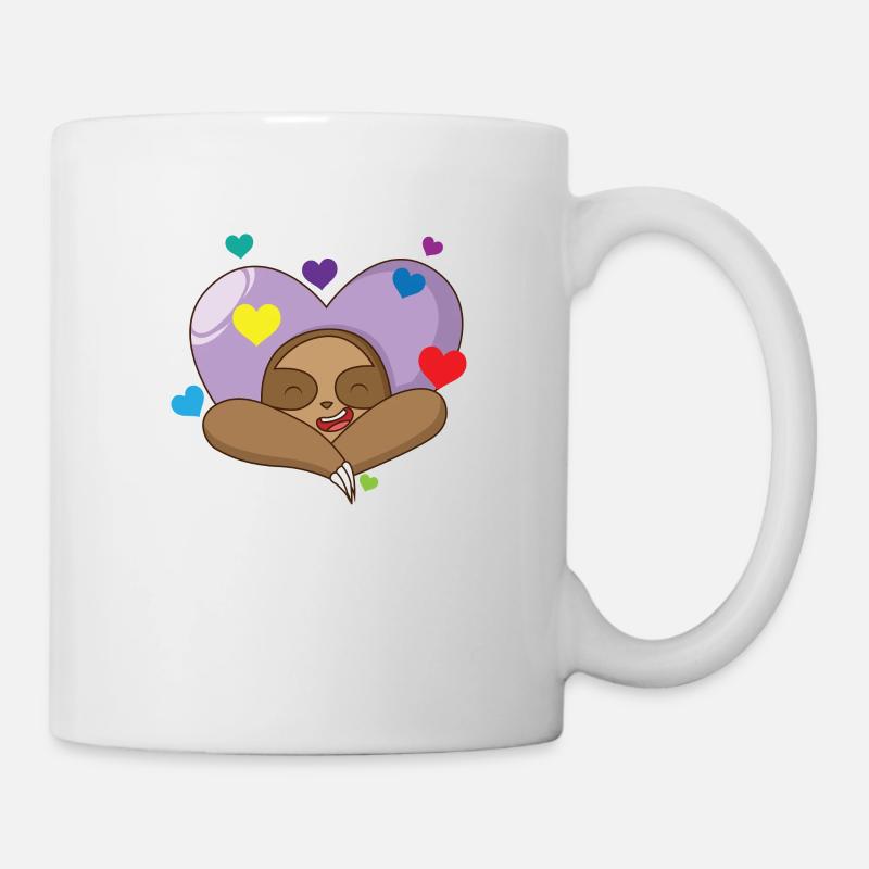 Faultier in Love - Tasse - Weiß