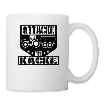 Bauer Landwirt Feldarbeit Gülle Attacke Mit Kacke - Tasse - Weiß - Rechts