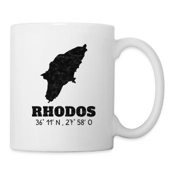 Grèce Rhodes coordonne les vacances sur l'île - Mug blanc - blanc - Droite