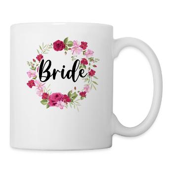 Mariée Bride to be Fleurs Mariages JGA - Mug blanc - blanc - Droite