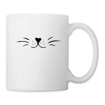 Conception de visage de chat minimaliste mignon - Mug blanc - blanc - Droite