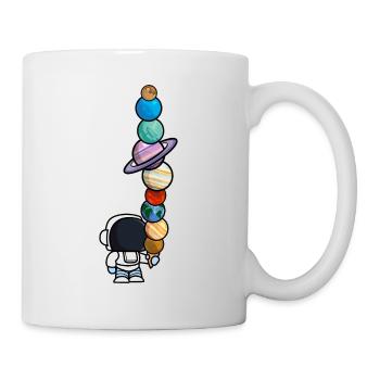 Astronaut Eis Essen Planeten Lustig - Tasse - Weiß - Rechts