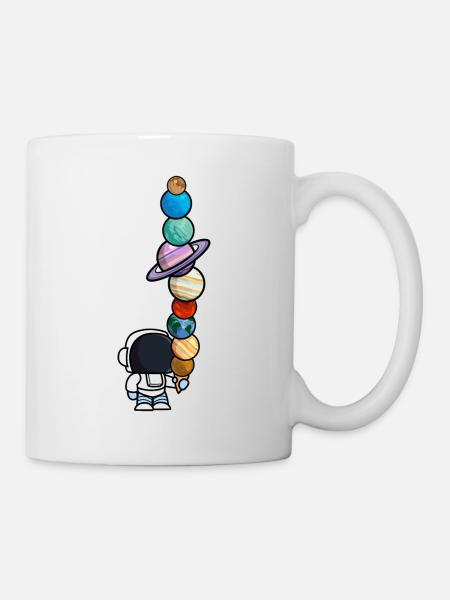 Astronaut Eis Essen Planeten Lustig - Tasse - Weiß