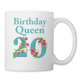 Cadeau d'anniversaire femme 20 ans anniversaire reine - Mug blanc - blanc - Droite