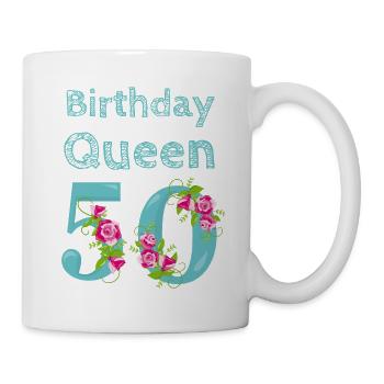 Cadeau d'anniversaire femme 50 ans anniversaire reine - Mug blanc - blanc - Droite