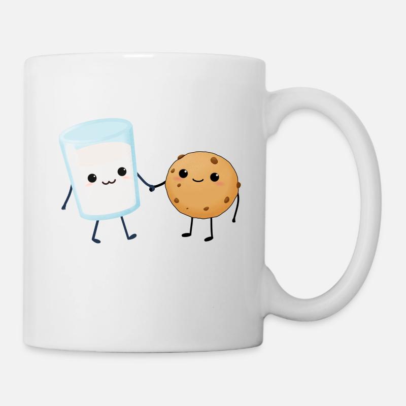 Keks und Milch - Tasse - Weiß