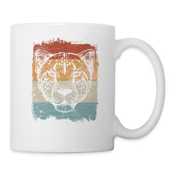 Cheetah big cat retro vintage gift - Mug - white - Right