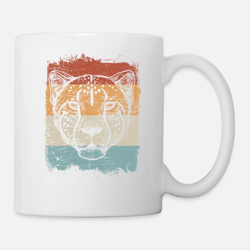 Gepard Raubkatze Retro Vintage Geschenk - Tasse - Weiß
