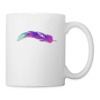Purple feather in a modern design - Mug - white - Right